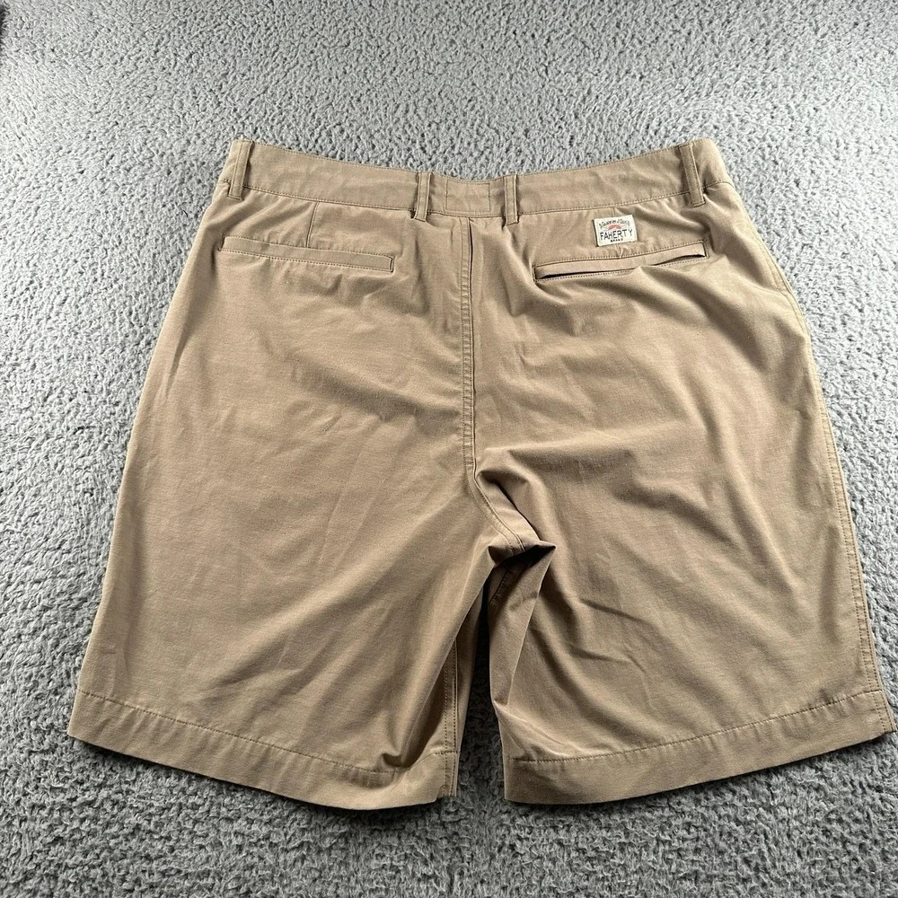 Faherty All Day Chino Shorts Mens 36 Beige Performance Stretch Travel Casual